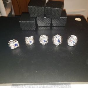 5 PC SET NEW ENGLAND PATRIOTS CHAMPIONSHIP RINGS